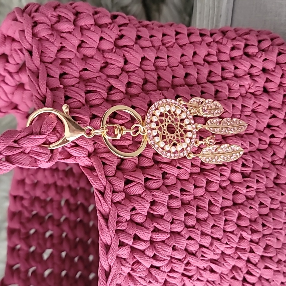 Handcrafted Pink Woven Tote Bag - Picture 14 of 14